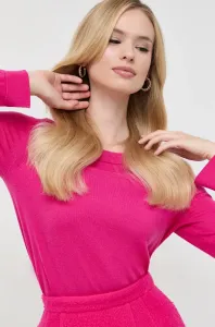 Vlnený sveter BOSS dámsky, ružová farba, tenký