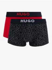Súprava dvoch pánskych boxeriek v čiernej a červenej farbe HUGO #7840803