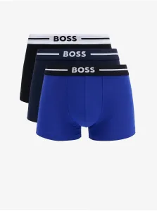 Súprava troch pánskych boxeriek v modrej a čiernej farbe BOSS #7840812