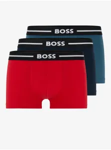 Boxerky pre mužov BOSS - petrolejová, čierna, červená #586057