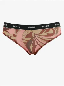 Růžové dámské vzorované kalhotky HUGO #592962