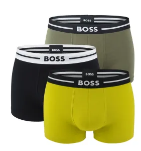 BOSS - boxerky 3PACK cotton stretch BOLD army green z organickej bavlny - limitovaná fashion edícia (HUGO BOSS)