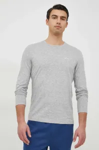 Bavlnené tričko s dlhým rukávom BOSS boss athleisure šedá farba, melanžové #7196896