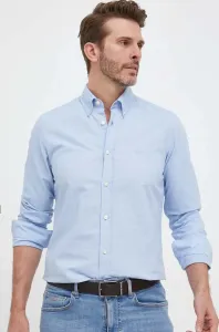 Bavlnená košeľa BOSS BOSS ORANGE pánska, regular, s talianskym golierom