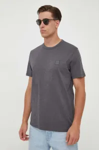 Bavlnené tričko BOSS BOSS CASUAL šedá farba, s nášivkou #9301442