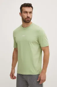 Tričko BOSS BOSS ORANGE pánske, zelená farba, jednofarebné, 50473278