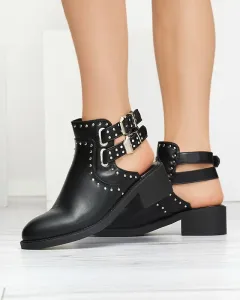 Čierne dámske členkové topánky s výrezmi Dlagona- Obuv