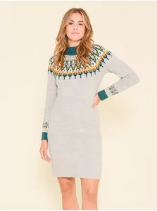 Green-grey patterned sweater dress with mixed wool Brakeburn - Women #731513