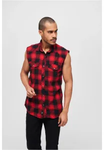 Urban Classics Brandit Checkshirt Sleeveless red/black - 6XL