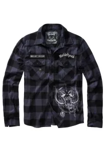 Brandit Motörhead Check košeľa s dlhými rukávmi, čierna-sivá