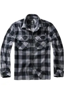 Brandit Jeff Fleece Shirt Long Sleeve black/grey - Size:4XL