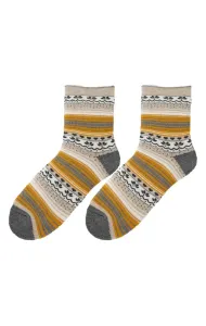 Bratex D-060 women's winter socks pattern 36-41 beige melange 020