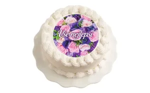 Jedlý papier pre narodeniny - Kytica ruží - Vše nejlepší 20 cm - breAd. & edible