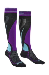 Ponožky Bridgedale Ski Midweight Women's graphite/purple/134 S (3-4,5)