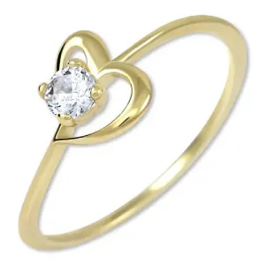 Brilio Zásnubný prsteň s kryštálom Srdce 226 001 01033 58 mm