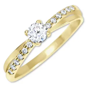Brilio Pôvabný prsteň s kryštálmi zo zlata 229 001 00810 53 mm