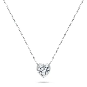 Brilio Silver Blyštivý strieborný náhrdelník s trblietavým srdiečkom NCL69W