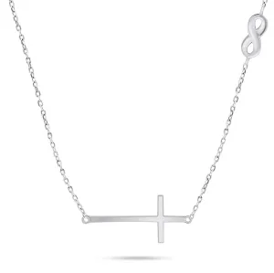 Brilio Silver Dámsky strieborný náhrdelník s krížom NCL89W