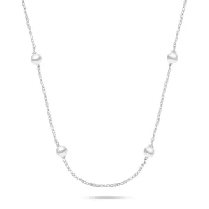 Brilio Silver Jemný strieborný náhrdelník s Majorica perlami NCL141W