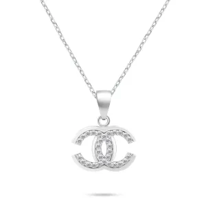 Brilio Silver Luxusný strieborný náhrdelník so zirkónmi NCL149W World Icon (retiazka, prívesok)
