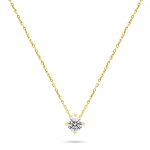 Brilio Silver Minimalistický pozlátený náhrdelník so zirkónom NCL73Y