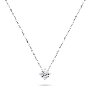 Brilio Silver Minimalistický strieborný náhrdelník so zirkónom NCL73W