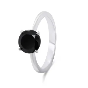 Brilio Silver Nadčasový strieborný prsteň s čiernym zirkónom RI057WBC 50 mm