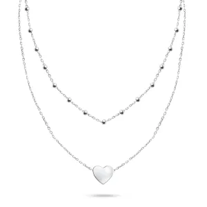 Brilio Silver Originálny dvojitý strieborný náhrdelník NCL63W