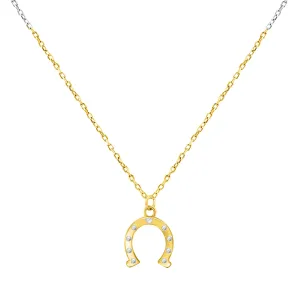 Brilio Silver Pozlátený náhrdelník pre šťastie Podkova NCL66Y (retiazka, prívesok)