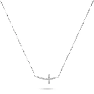 Brilio Silver Strieborný náhrdelník Krížik so zirkónmi NCL57W