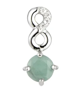 Brilio Silver Nádherný strieborný náhrdelník so smaragdom SP08339D (retiazka, prívesok)