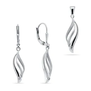 Brilio Silver Pôvabný strieborný set šperkov SET202W (prívesok, náušnice)