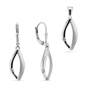 Brilio Silver Slušivý strieborný set šperkov SET205W (prívesok, náušnice)