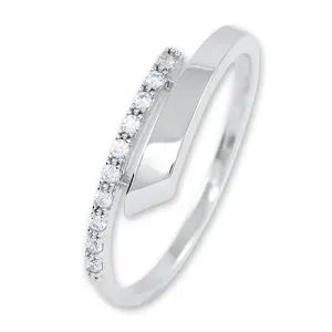 Brilio Silver Nežný strieborný prsteň s kryštálmi 426 001 00573 04 55 mm