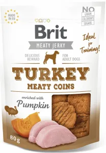 BRIT Jerky Turkey Meaty Coins maškrty pre psov 80 g
