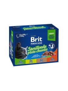 BRIT Premium Sterilised Plate kapsičky pre kastrované mačky 12 x 100 g