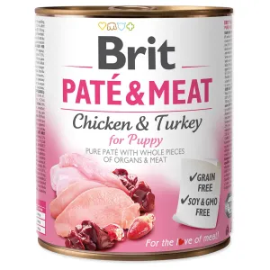 Brit Paté & Meat Puppy 6 x 800 g - kura & morka