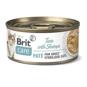 BRIT Care Sterilized. Tuna Paté with Shrimps konzerva pre mačky 70 g