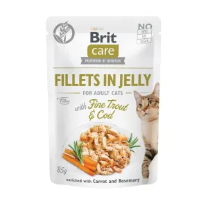 Brit Care Cat Fillets in Jelly with Fine Trout & Cod  - 85g