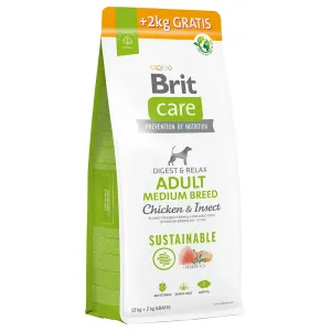 Brit Care granule, 14 kg - 12 + 2 kg zadarmo - Sustainable Adult Medium Breed Chicken & Insect