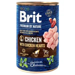 Brit Premium by Nature 6 x 400 g - kuracie s kuracími srdiečkami