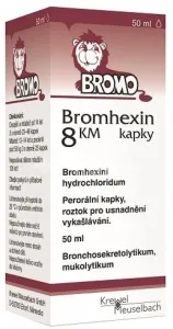 BROMHEXIN 8-KVAPKY KM na ochorenia priedušiek a pľúc 50 ml