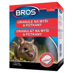 Rodenticíd BROS granuly na myši a potkany 7× 20 g