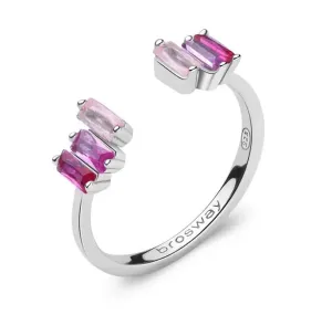 Brosway Blyštivý otvorený prsteň Fancy Vibrant Pink FVP12 58 mm #9198374