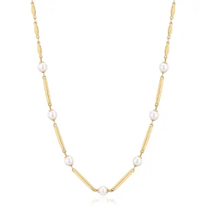 Brosway Elegantný pozlátený náhrdelník s perlami Affinity BFF161