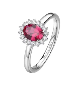 Brosway Elegantný strieborný prsteň Fancy Passion Ruby FPR75 50 mm #9198360