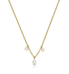 Brosway Krásny pozlátený náhrdelník so zirkónmi Affinity BFF179