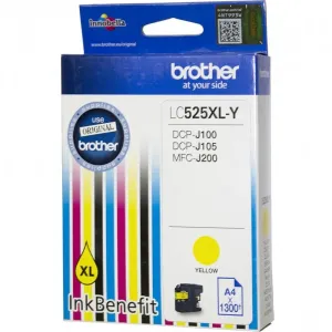 BROTHER LC-525-XL - originálna cartridge, žltá, 1300 strán