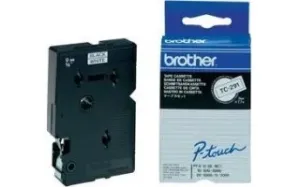 Brother TC-291, 9mm x 7,7m, čierna tlač / biely podklad, originálna páska
