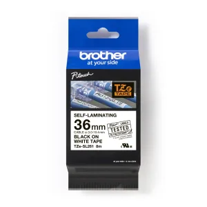 Brother TZ-SL261 / TZe-SL261 Pro Tape, 36mm x 8m, čierna tlač / biely podklad, originálna páska